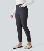 Pantalon tailleur Halara Flex™ skinny chevrons taille haute avec poches