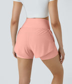 Breezeful™ Short 8,8cm Yoga Séchage Rapide 2 en 1 Taille Super Haute Ourlet Courbé Poches Latérales