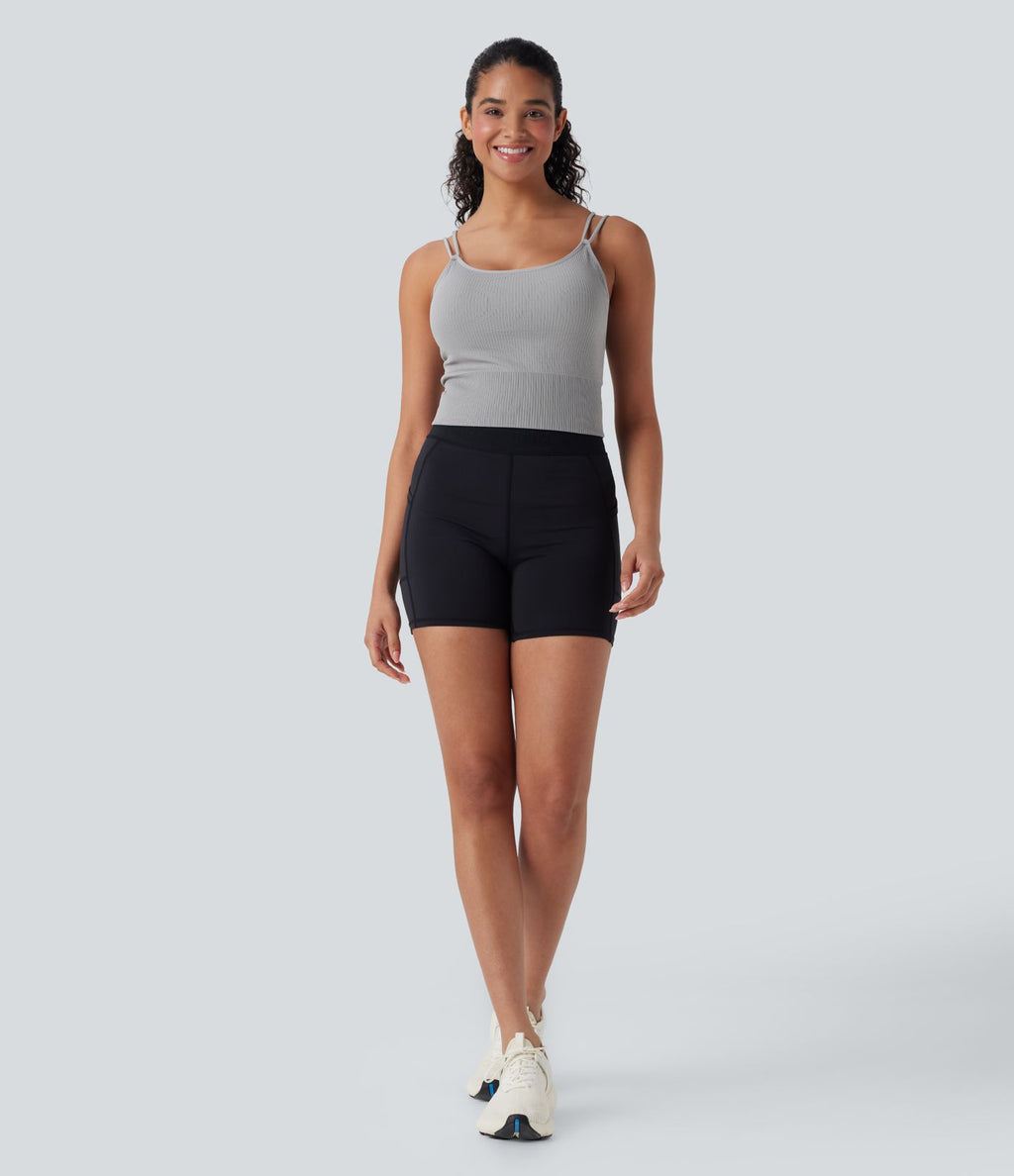 Débardeur running court dos en V bretelles doubles bonnets E-G sans couture OneForm Seamless Flow