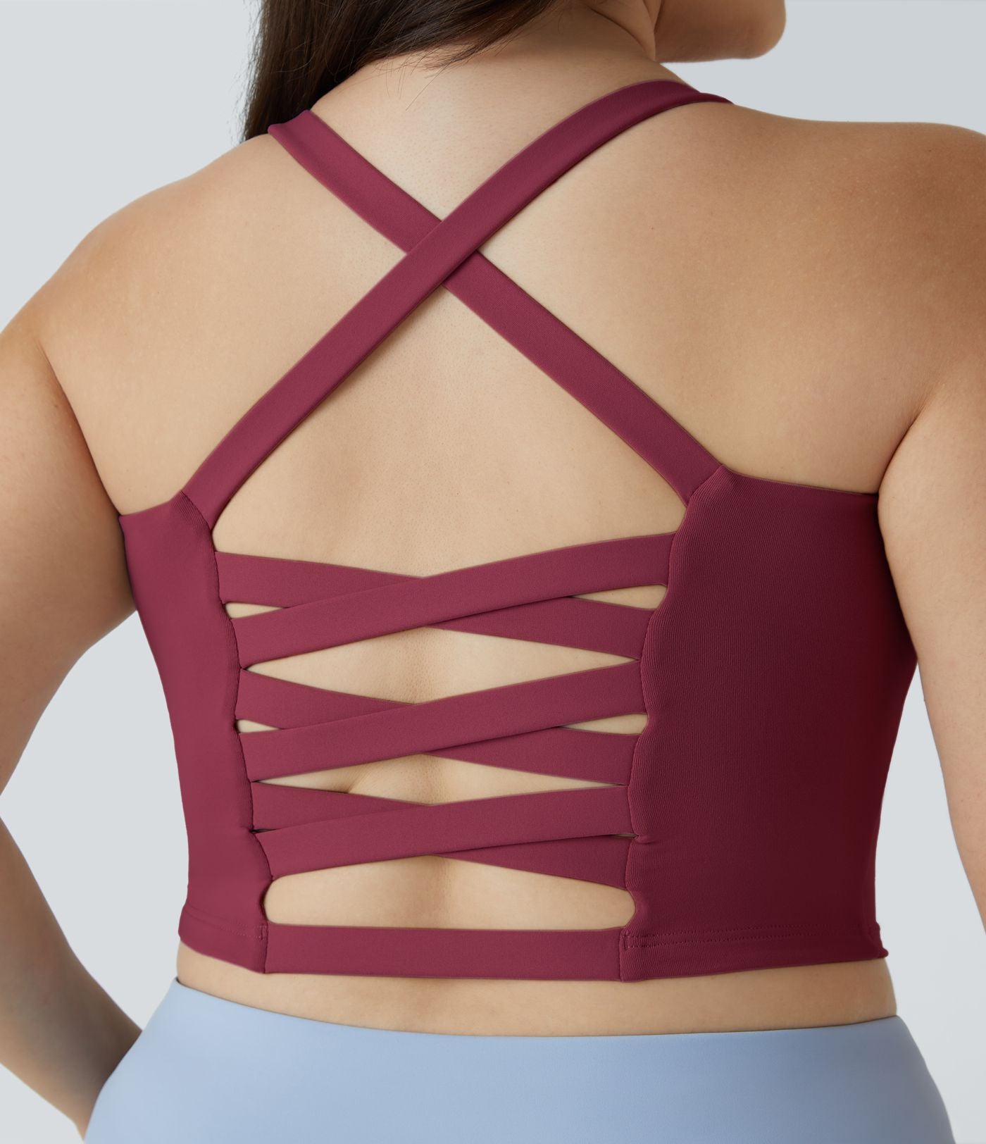 Débardeur Yoga Court Dos Nu Croisé Grande Taille