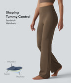 Pantalon de yoga gainant taille haute coupe droite
