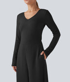 Combinaison décontractée col V manches longues avec poches - Édition Easy Peasy