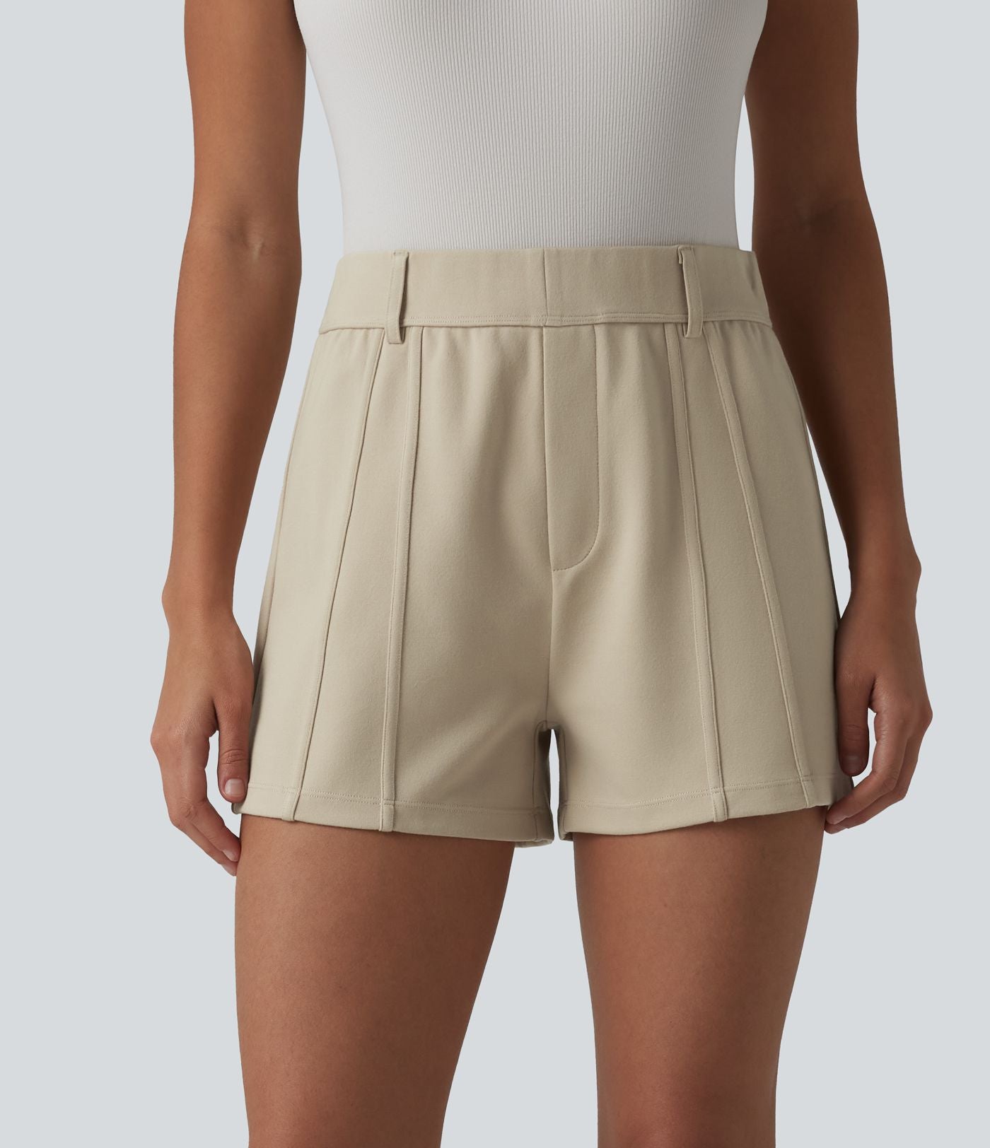 Short tailleur taille haute avec poches