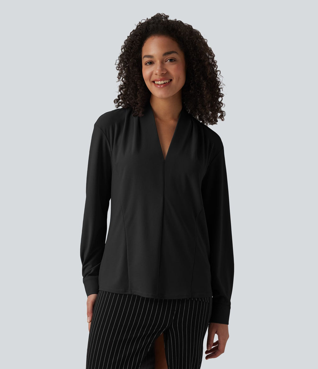 Blouse de travail col V manches longues