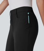 Pantalon de Golf Capri Taille Moyenne avec Poches Multiples, Coupe Fuselée, Séchage Rapide - Avec Poche pour Tees - Protection UPF40+