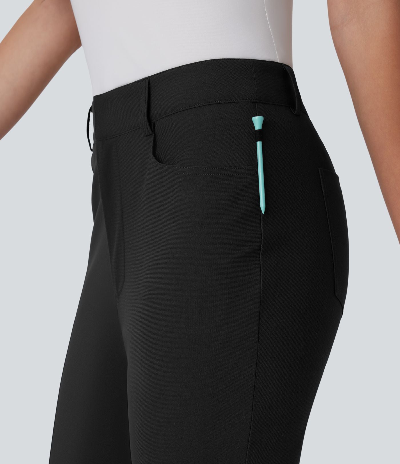 Pantalon de Golf Capri Taille Moyenne avec Poches Multiples, Coupe Fuselée, Séchage Rapide - Avec Poche pour Tees - Protection UPF40+