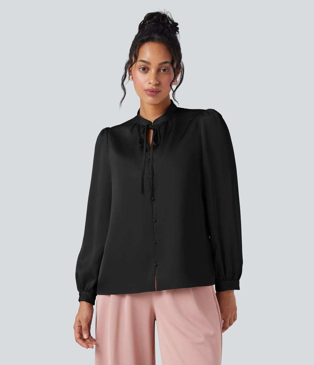 Chemise de travail manches longues nouée devant