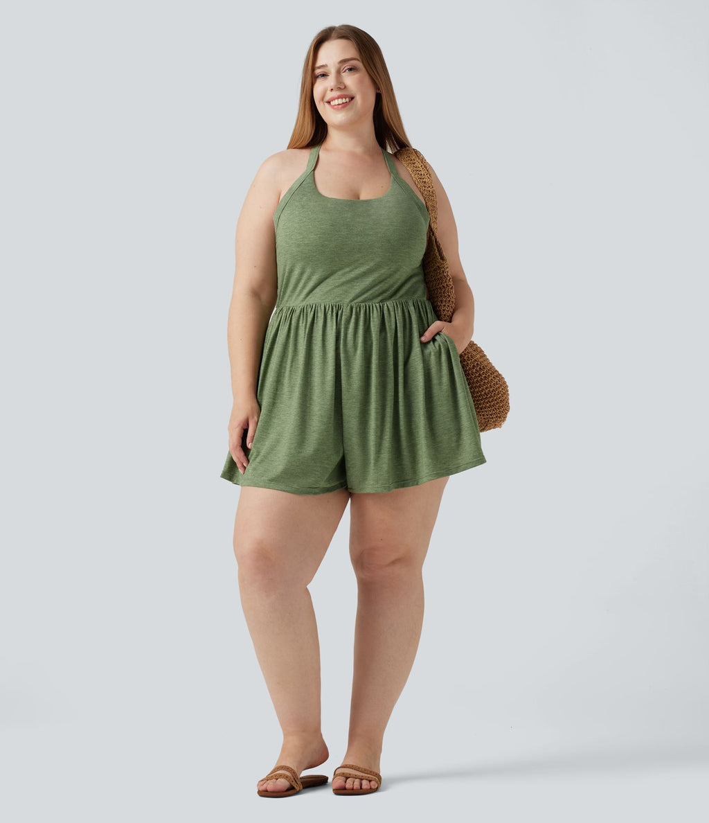 Combishort grande taille avec coussinets amovibles, poches et design accès facile Easy Peasy