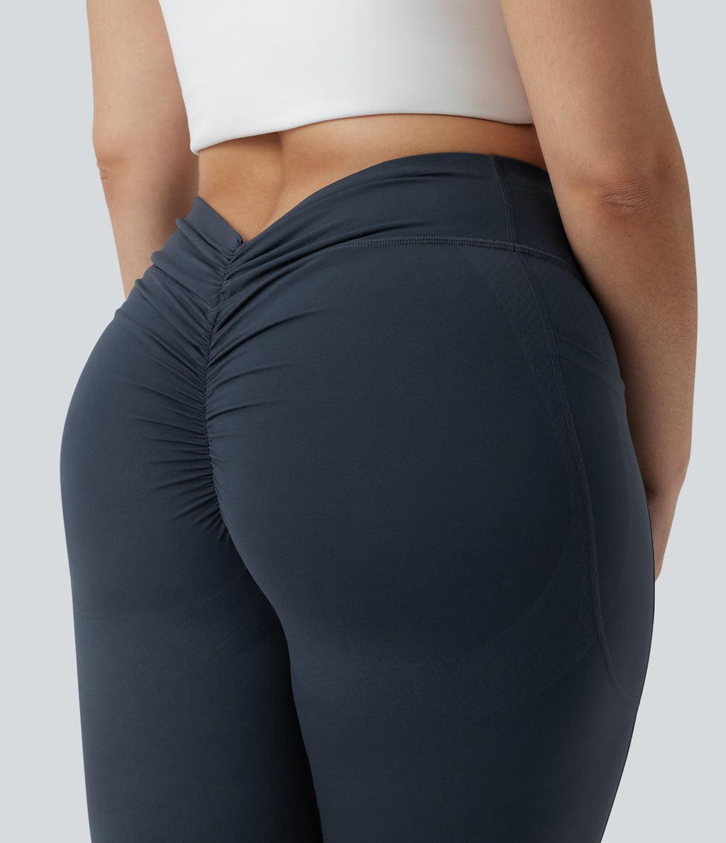 Halara UltraSculpt™ Legging yoga grande taille froncé taille haute gainant et sculptant avec poches