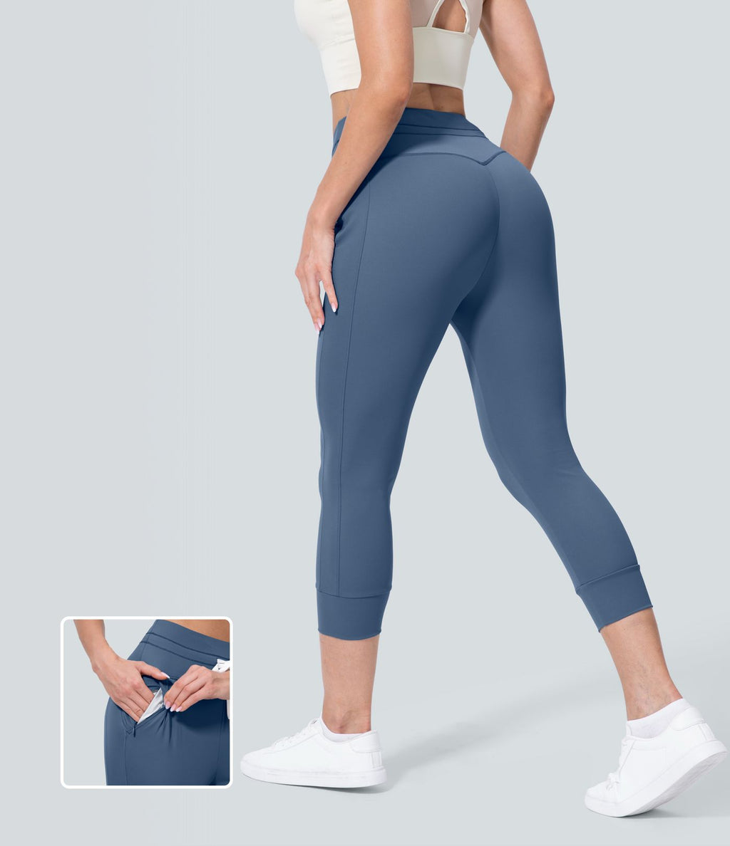 Jogging corsaire de yoga taille haute avec poches latérales Softlyzero™ Plush