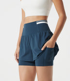 Short d’entraînement 2-en-1 SoftlyZero™ Airy réfléchissant taille très haute gainant effet frais 12,5 cm avec poches