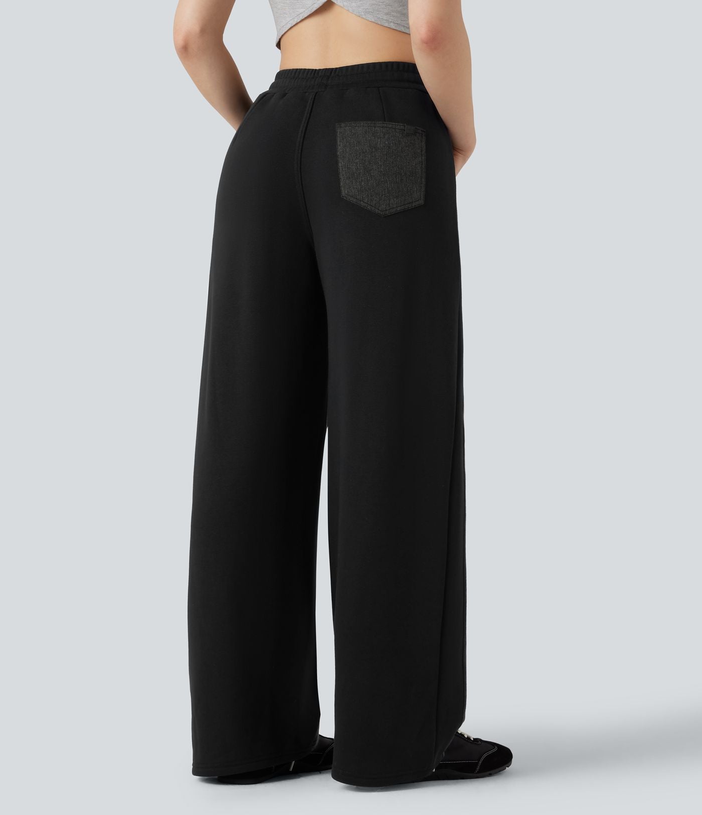 Halara Flex™ Jean larges color block jambes cordon de serrage taille haute avec poches