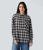 Chemise à carreaux coupe décontractée avec poche