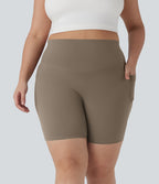 Short cycliste 17,5 cm d'entraînement gainant taille haute grande taille avec poches Halara UltraSculpt™