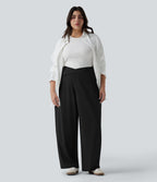 Halara Flex™ DayStretch Pantalon tailleur grande taille asymétrique fuselé taille haute avec poches