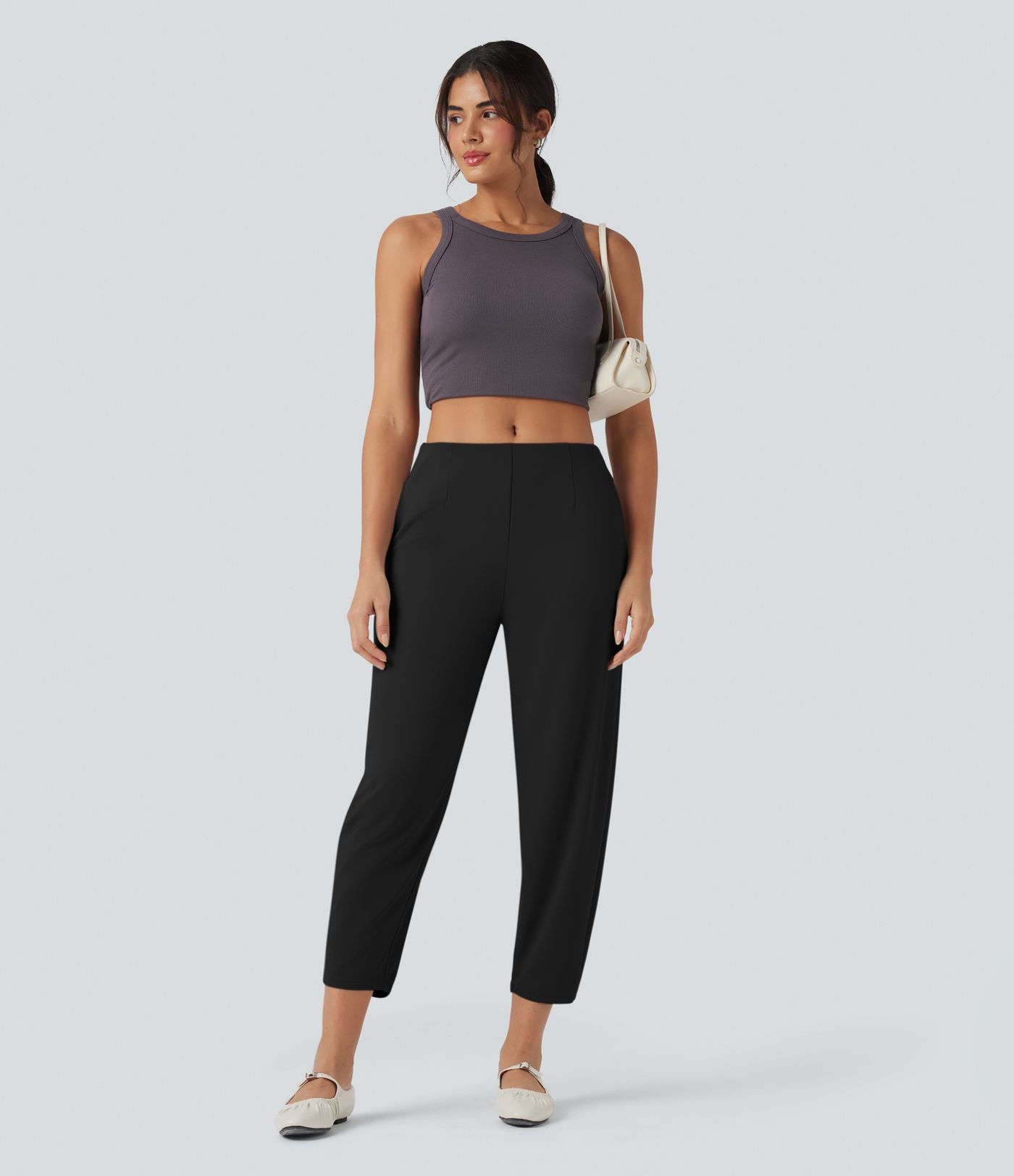 Pantalon tailleur fuselé Halara Flex™ crêpe taille mi-haute avec poches