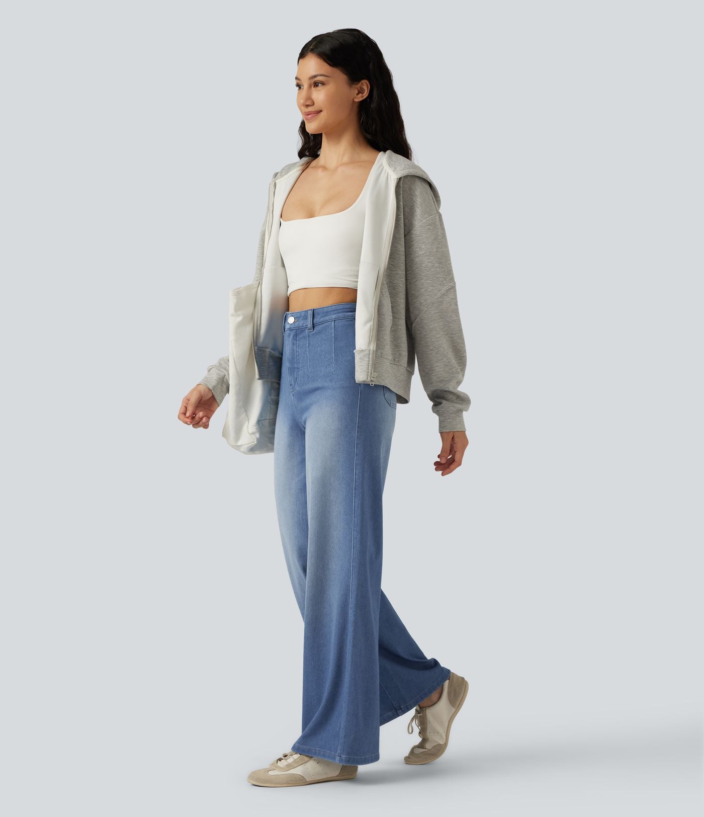 Jean large Halara Flex™ taille haute gainant avec poches