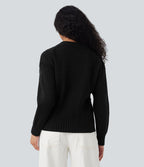 Cardigan tailleur col V manches longues avec poches