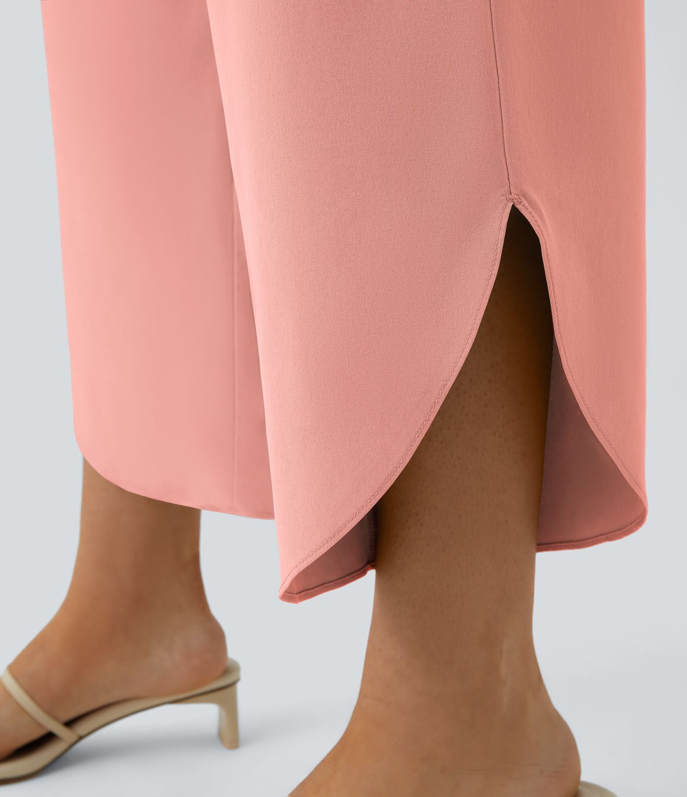 Breezeful™ Pantalon Fluide Vacances Séchage Rapide Taille Haute Croisée Poches Latérales Plissées Fente