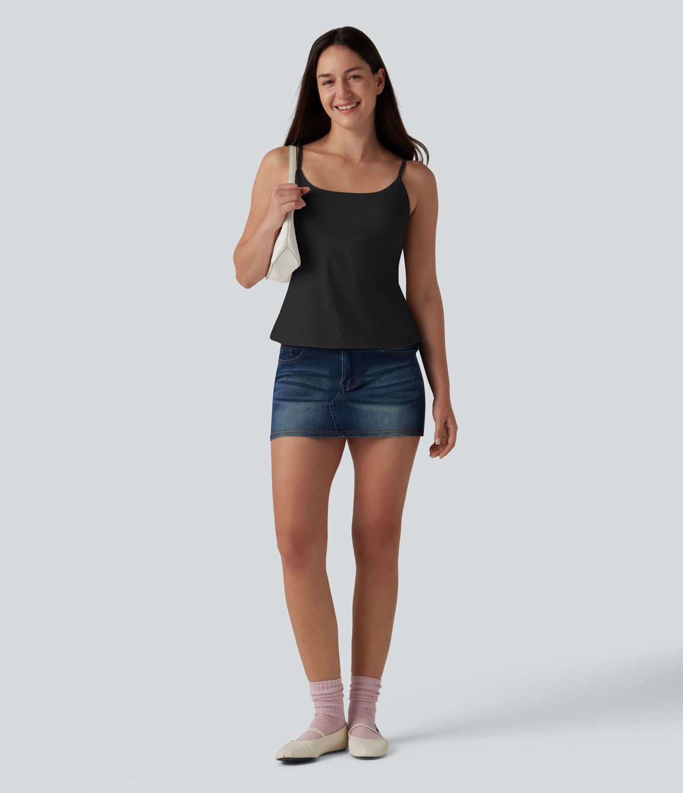 Débardeur décontracté SoftlyZero™ Airy à col U bretelles réglables avec soutien-gorge intégré bonnets B-D