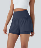 Short de yoga 2-en-1 SoftlyZero™ Airy taille très haute effet frais InstantCool 12,5 cm avec poches