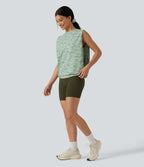 Débardeur de sport col rond à imprimé camouflage
