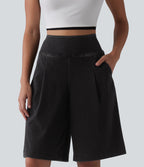 Halara Flex™ Short ample en jean décontracté taille haute 25 cm avec poches