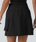 Jupe mini de randonnée 2 en 1 taille haute avec cordon de serrage et poches