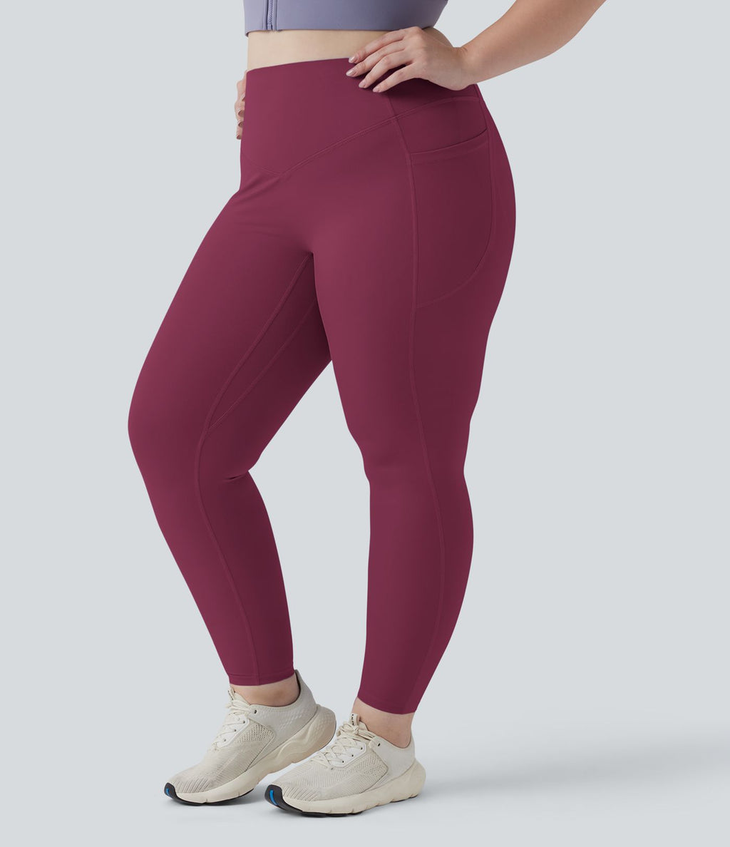 Legging d'entraînement gainant galbant taille haute grande taille avec effet scrunch et poches Halara UltraSculpt™