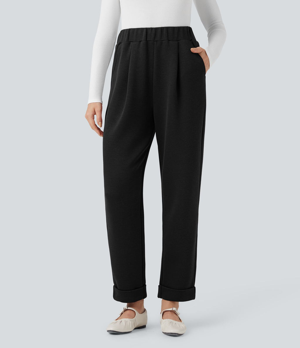 Pantalon décontracté SpacerTek™ taille haute, coupe fuselée avec poches
