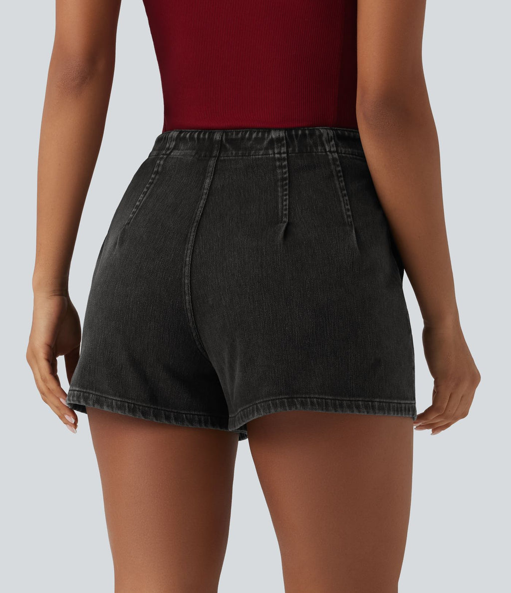 Halara Flex™ Short en denim taille haute 7,5 cm avec poches