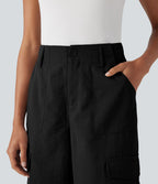 Pantalon cargo de voyage taille haute avec poches multiples