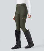 Legging 7/8 brillant taille haute avec poches