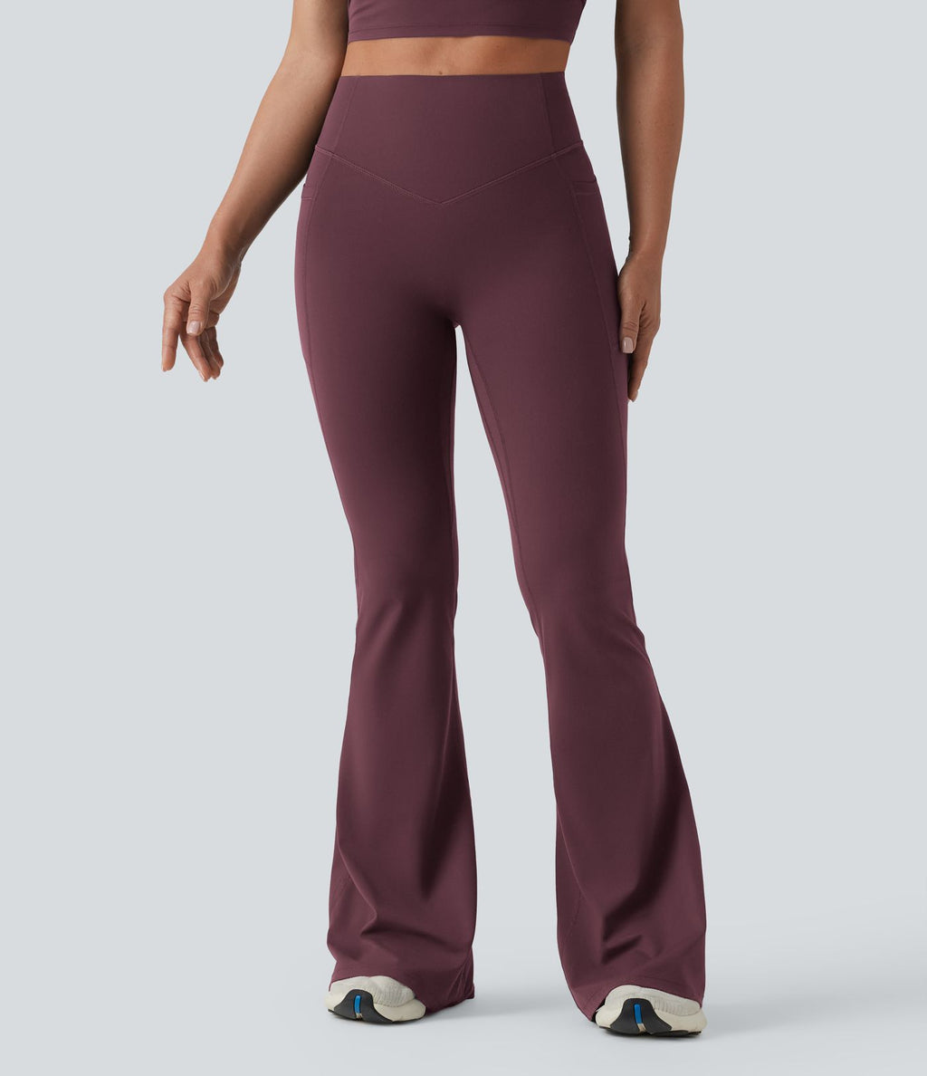 Halara UltraSculpt™ Legging yoga évasé gainant push-up taille haute à fronces avec poches