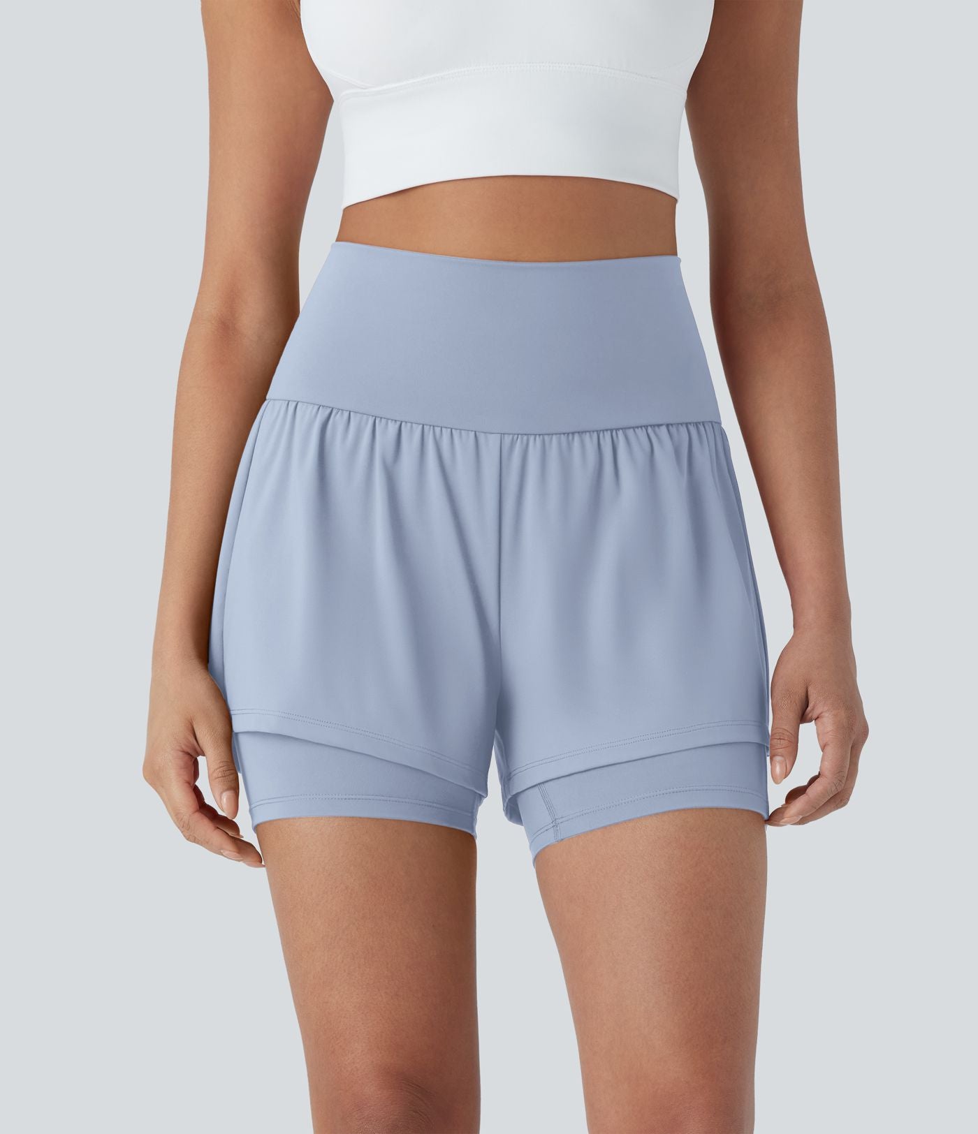 Short de yoga 2-en-1 SoftlyZero™ Airy taille très haute effet frais InstantCool 12,5 cm avec poches