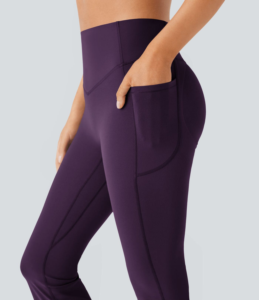 Pantalon de yoga à coupe bootcut gainant galbant taille haute avec effet scrunch et poches Halara UltraSculpt™