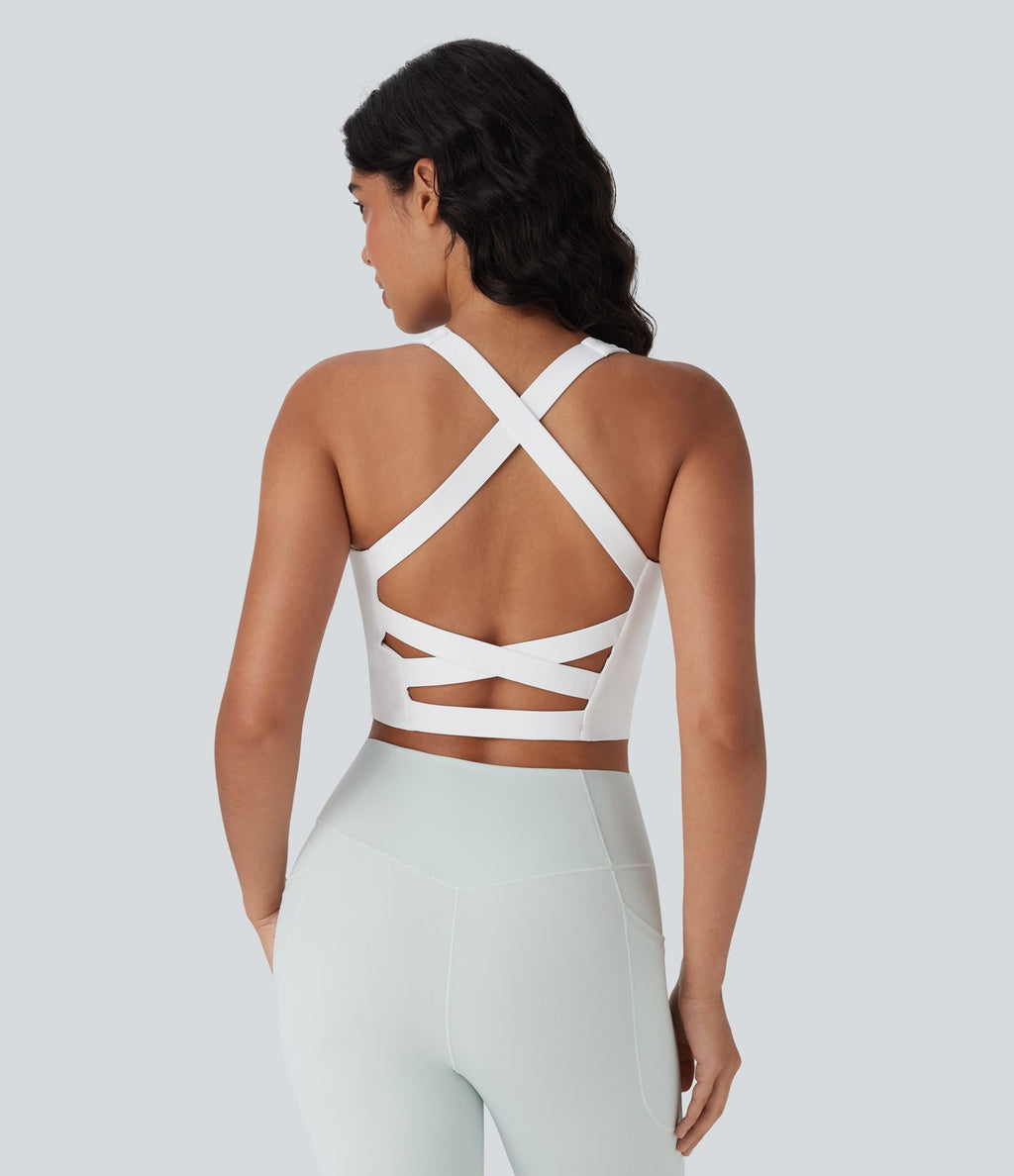 Débardeur yoga court SoftlyZero™ Airy col carré effet frais InstantCool, bonnets E-G