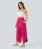 Pantalon fluide resort Breezeful™ à séchage rapide, coupe fendue et effet ventre plat