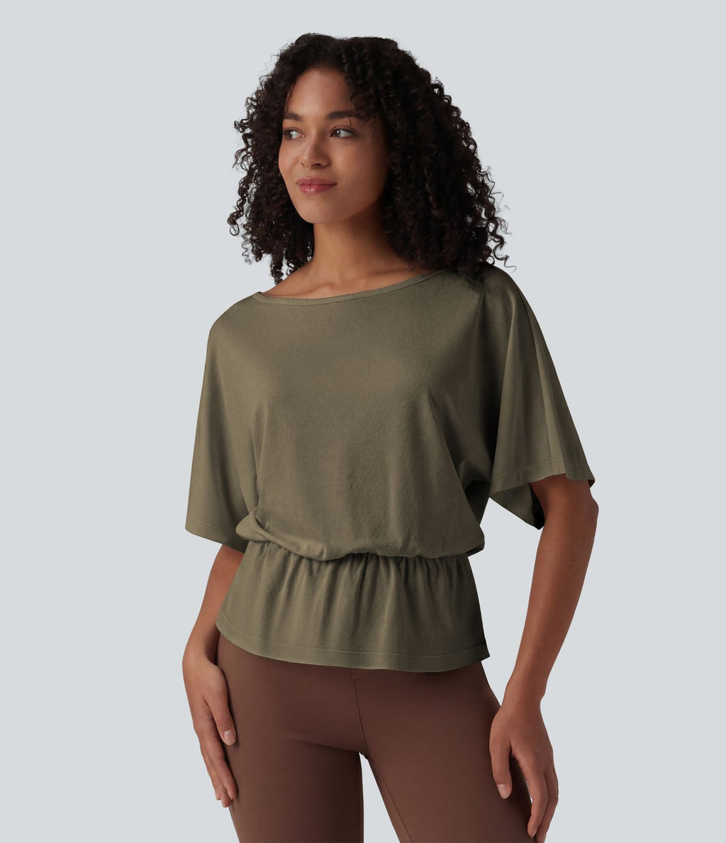 T-shirt de travail col bateau demi-manches