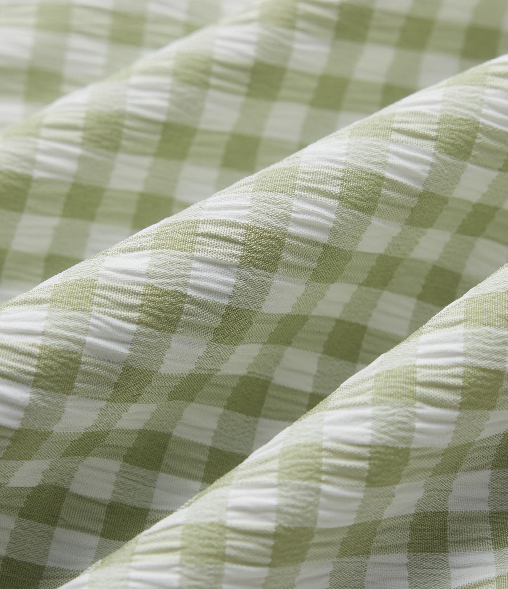Short ample taille haute à carreaux vichy avec cordon de serrage et poches