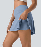 Jupe de tennis mini 2-en-1 quotidienne SoftlyZero™ Airy avec croisement, poche latérale et effet frais InstantCool, Lucid, protection solaire UPF50+