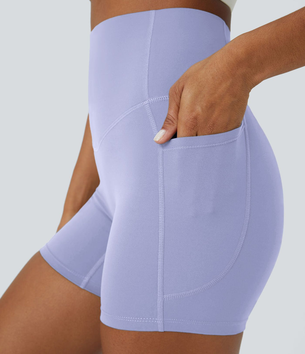 Short cycliste d'entraînement gainant taille haute UltraSculpt™ SoCinched à poches latérales 12,5 cm