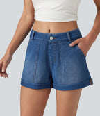 Short en jean Halara Flex™ taille basse décontracté 7,5 cm avec poches