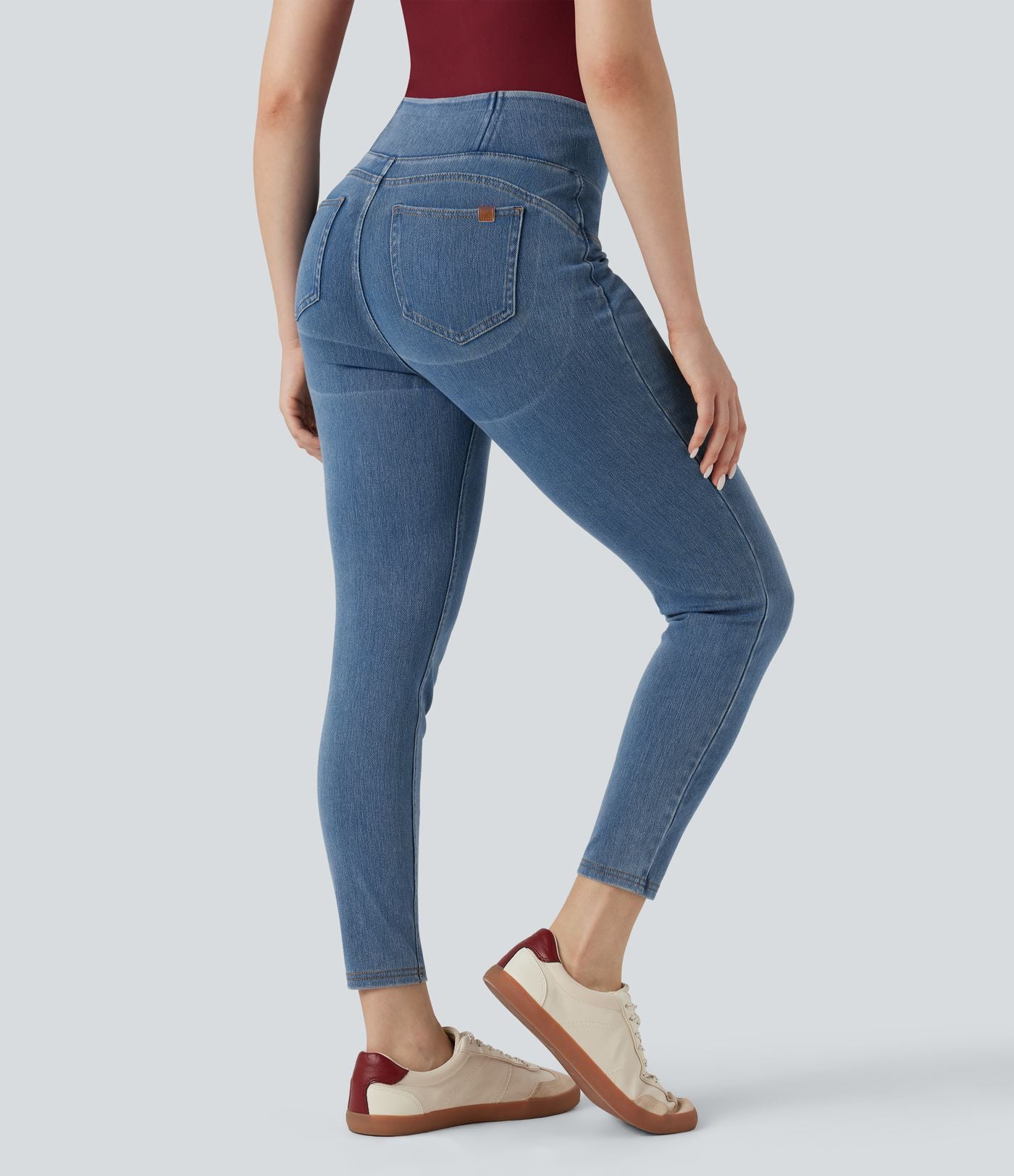 Legging denim Halara Flex™ 7/8 skinny push-up gainant taille haute avec poches