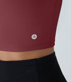 Débardeur yoga court SoftlyZero™ Airy col carré dos nu bretelles croisées effet frais InstantCool, bonnets A-C, protection solaire UPF50+