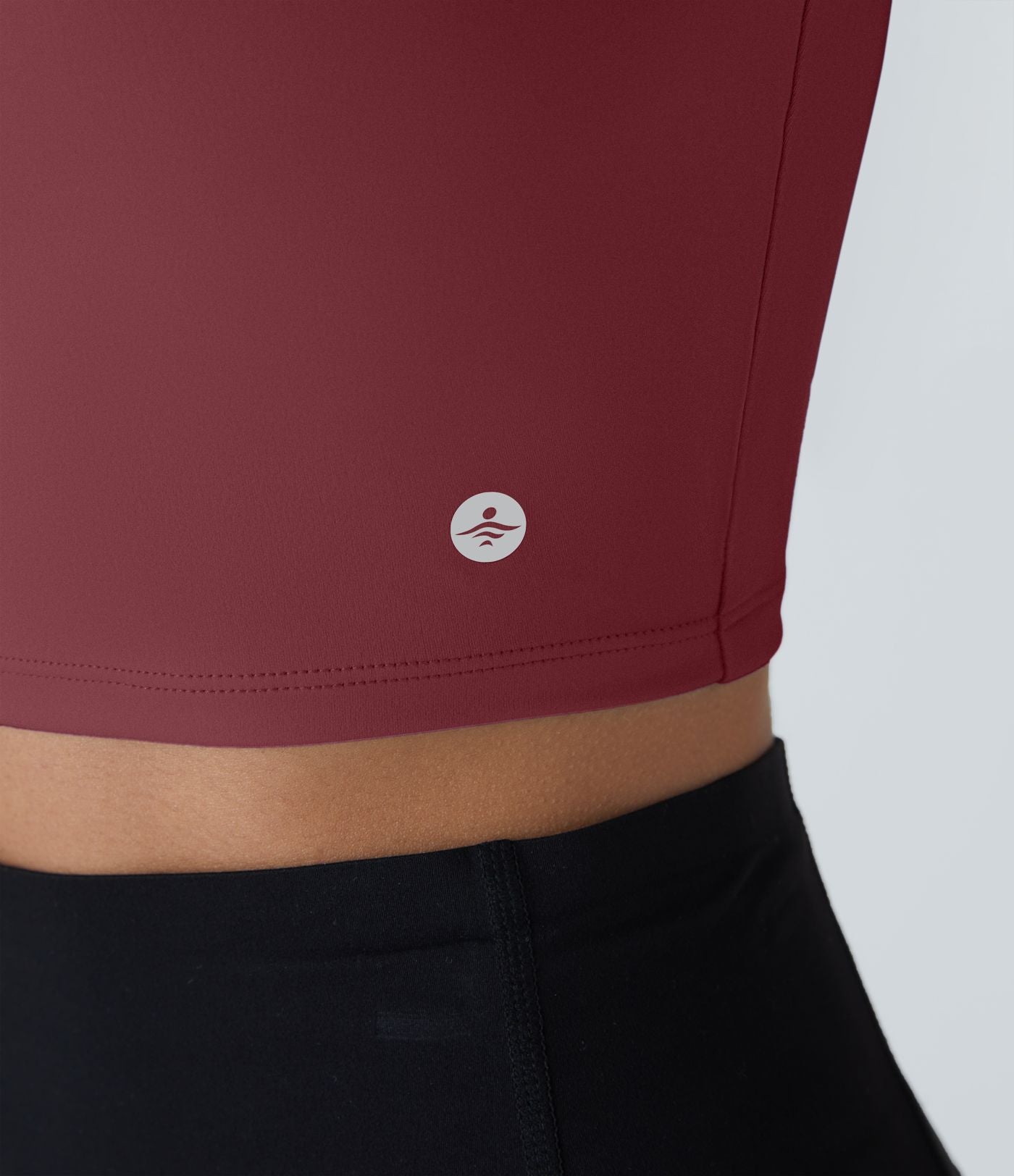 Débardeur yoga court SoftlyZero™ Airy col carré dos nu bretelles croisées effet frais InstantCool, bonnets A-C, protection solaire UPF50+
