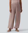 Jogging ample taille mi-haute avec poches
