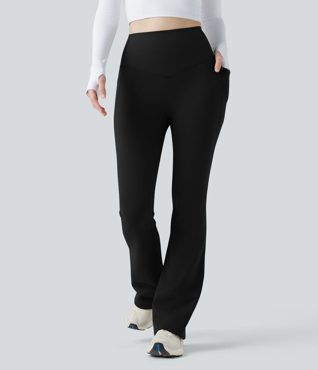 Pantalon de yoga bootcut gainant taille haute extra chaud Halara UltraSculpt™ avec poches