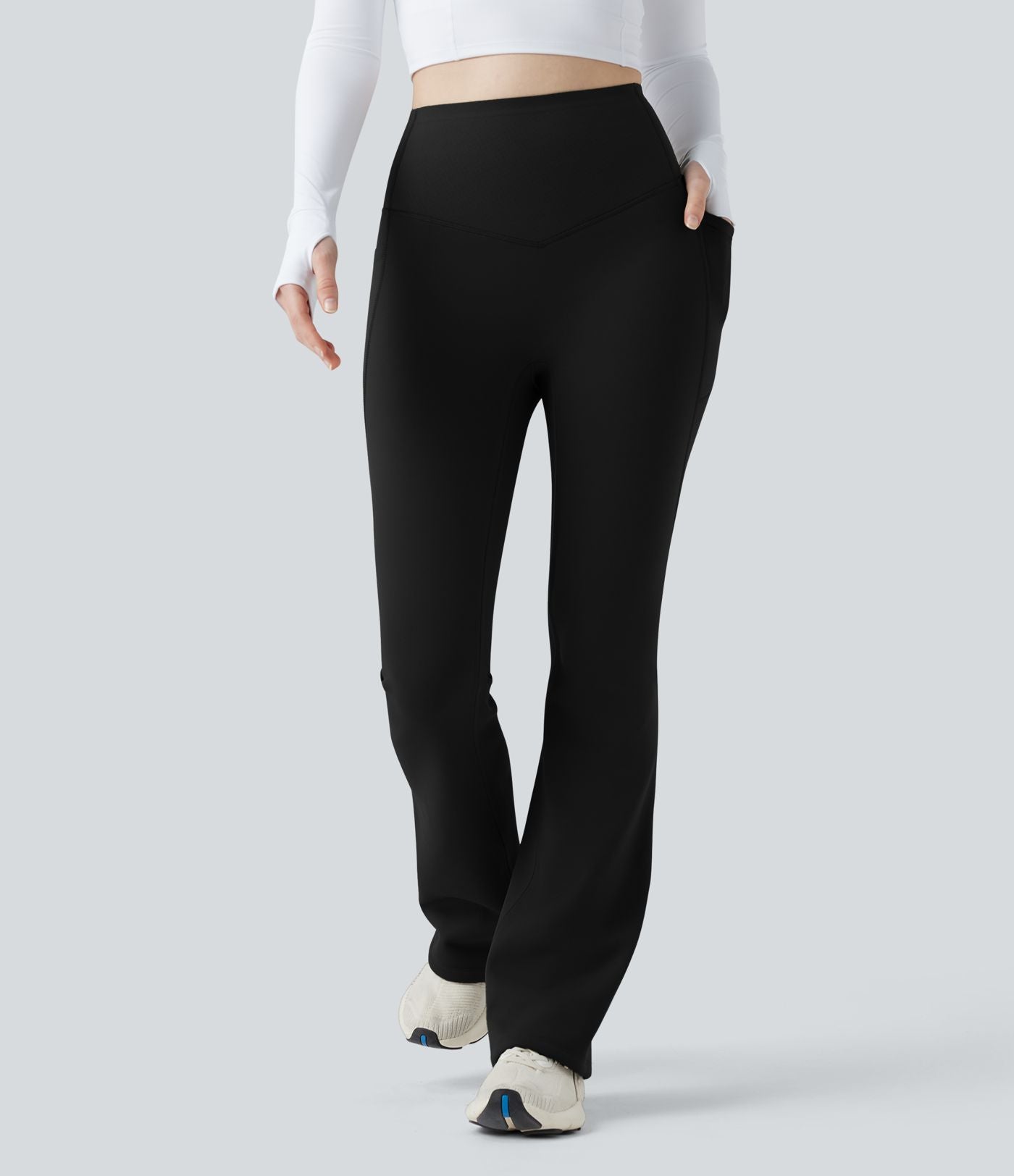 Pantalon de yoga bootcut gainant taille haute extra chaud Halara UltraSculpt™ avec poches
