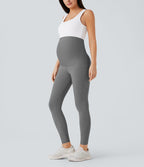 Legging de yoga de maternité Softlyzero™ 7/8 ultra taille haute avec poches latérales et dos croisé - Protection UV UPF50+